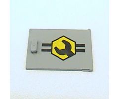 Container Cupboard 2 x 3 x 2 Door with Black and Yellow Lines, Hexagon and Wrench Pattern