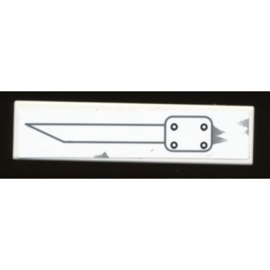 Tile 1 x 4 with A-wing Pattern Model Left (Sticker) - Set 6207