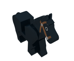 Horse with Black Eyes Circled with White, Brown Bridle Pattern