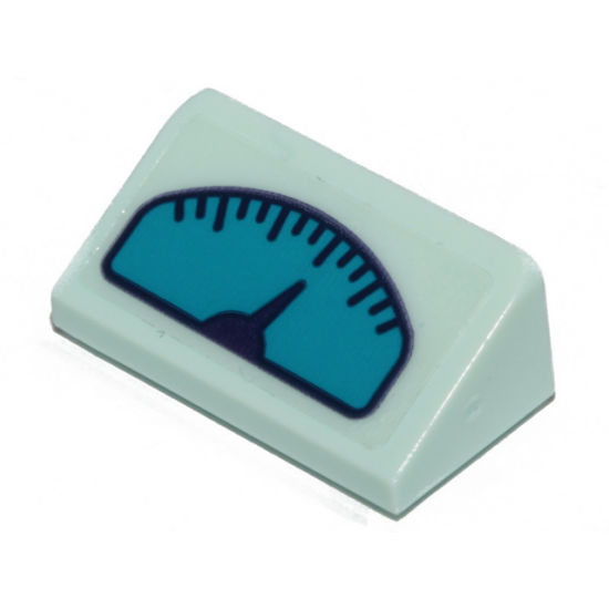 Slope 30 1 x 2 x 2/3 with Dark Azure Gauge Pattern (Sticker) - Set 41403