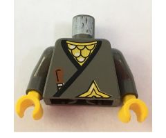Torso Castle Ninja Wrap, Brown Dagger, Gold Star, Gold Scale Mail Pattern / Dark Gray Arms / Yellow Hands