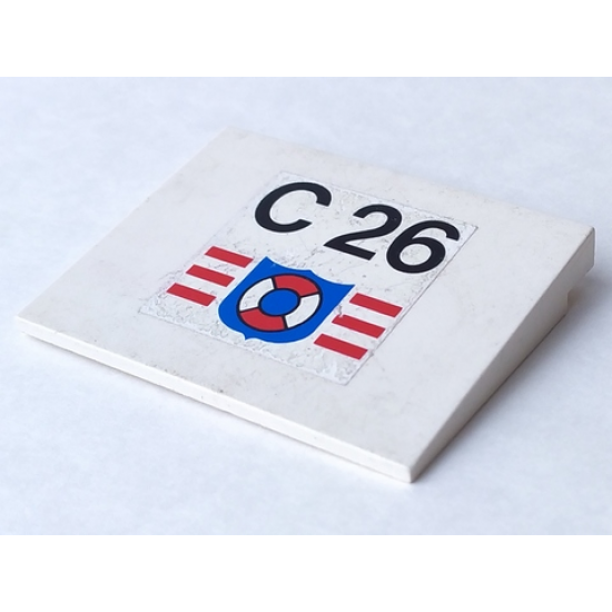 Slope 10 6 x 8 with 'C 26' & Coast Guard Logo Pattern (Sticker) - Set 4022