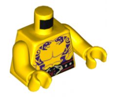 Torso Ninjago Bare Chest Muscles, Dark Purple Snake Tattoos, Belt with Tan Snake Buckle Pattern / Yellow Arms / Yellow Hands