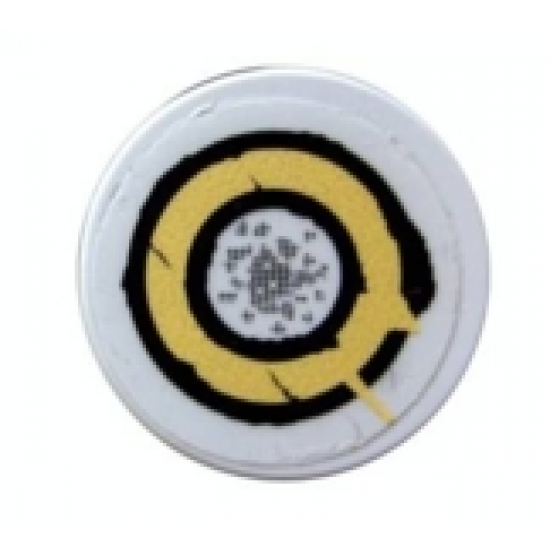 Tile, Round 2 x 2 with Worn Target Pattern (Sticker) - Set 5378