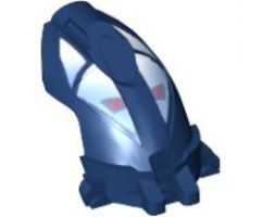 Minifigure, Head, Modified Bionicle Toa Mahri Hahli / Nuparu (Hahli Dark Blue Pattern)