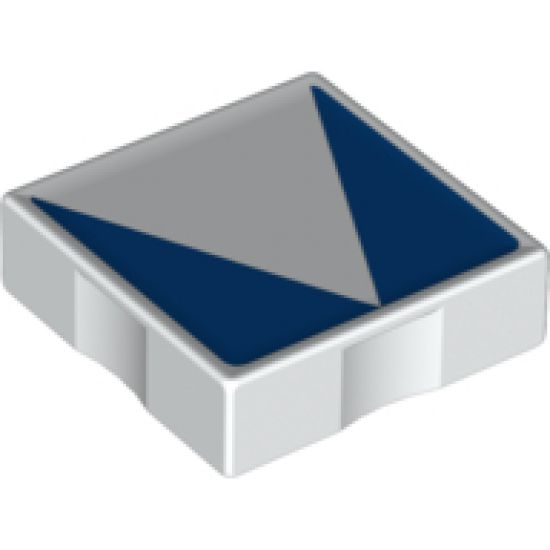 Duplo, Tile 2 x 2 with Shape Blue Inverse Isosceles Triangle Pattern