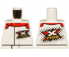 Torso Jacket with Red Collar, White and Yellow 'XTREME' Logo Pattern on Front and Back
