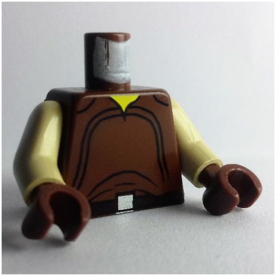 Torso SW Loose Shirt, Black Belt and Silver Buckle Pattern (Naboo) / Tan Arms / Brown Hands