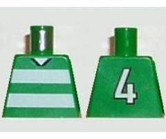 Torso Soccer Horizontal White Stripes and No. 4 Back Pattern
