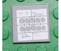 Tile 2 x 2 with Fingerprints File Joker Pattern (Sticker) - Set 7783