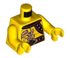 Torso Ninjago Bare Chest Muscles, Purple Snake Tattoos, Snake Buckle, Shoulder Strap Pattern / Yellow Arms / Yellow Hands