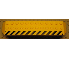 Arch 2 x 14 x 2 1/3 with Black and Yellow Danger Stripes Pattern Model Left Side (Sticker) - Set 7900