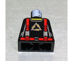 Torso Alpha Team Arctic Logo, Black Shirt and Red Straps Pattern