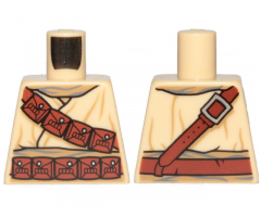 Torso SW Tusken Raider with Reddish Brown Diagonal Belt with Pouches Pattern