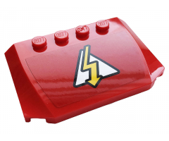 Wedge 4 x 6 x 2/3 Triple Curved with Yellow Electricity Symbol in White Triangle Pattern (Sticker) - Set 60306