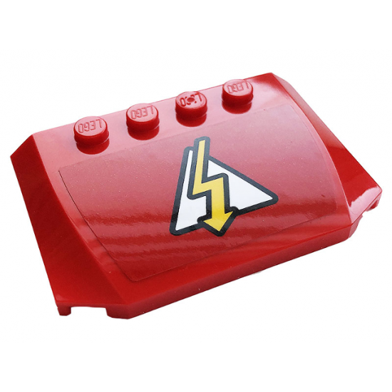 Wedge 4 x 6 x 2/3 Triple Curved with Yellow Electricity Symbol in White Triangle Pattern (Sticker) - Set 60306