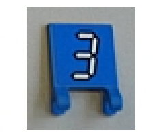 Flag 2 x 2 Square with White Number 3 with Black Outline on Blue Background Pattern (Sticker) - Set 3569