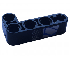 Technic, Liftarm Thick L-Shape 2 x 4 with Carbon Fiber and Blue and Silver Race Pattern Model Right Side (Sticker) - Set 42123