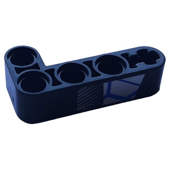 Technic, Liftarm Thick L-Shape 2 x 4 with Carbon Fiber and Blue and Silver Race Pattern Model Right Side (Sticker) - Set 42123