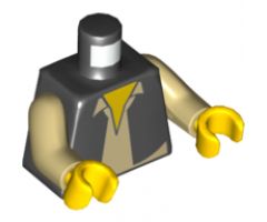 Torso SW Vest and White Shirt with '20 YEARS LEGO STAR WARS' on Back Pattern (Han Solo) / Tan Arms / Yellow Hands