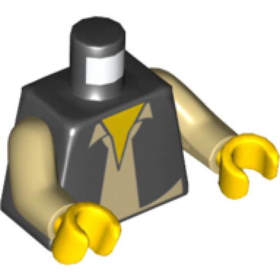 Torso SW Vest and White Shirt with '20 YEARS LEGO STAR WARS' on Back Pattern (Han Solo) / Tan Arms / Yellow Hands