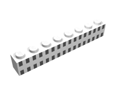 Brick 1 x 8 with Ferry Squares Black 32 in 2 Lines Pattern