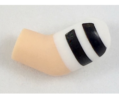 Arm, Left with White Short Sleeve with 2 Black Stripes Pattern