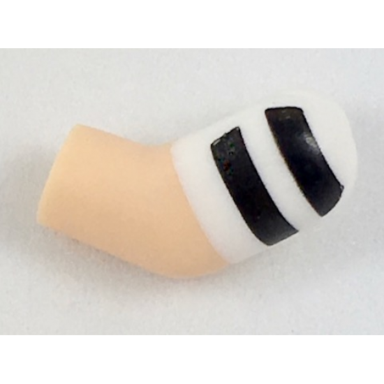 Arm, Left with White Short Sleeve with 2 Black Stripes Pattern