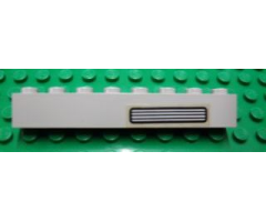 Brick 1 x 8 with Light Gray / Black Grille Pattern on Right Side (Sticker) - Set 5571
