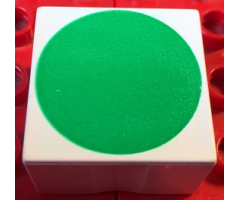Duplo, Tile 2 x 2 x 1 with Shape Green Circle Pattern
