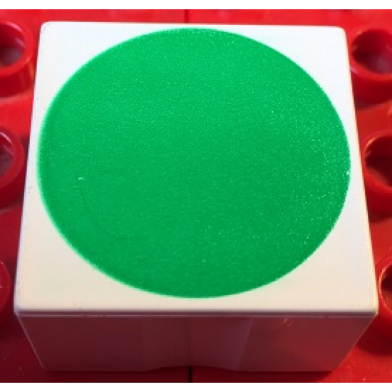 Duplo, Tile 2 x 2 x 1 with Shape Green Circle Pattern