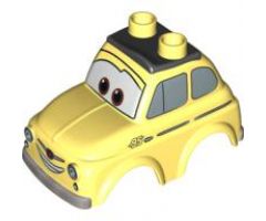 Duplo, Vehicle Car Body 2 Top Studs Compact with Cars Luigi Pattern