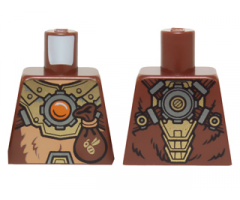 Torso Fur with Gold Mechanical Armor, Pouch and Fire Chi Emblem Pattern