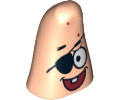 Minifigure, Head, Modified Patrick with Eyepatch Pattern