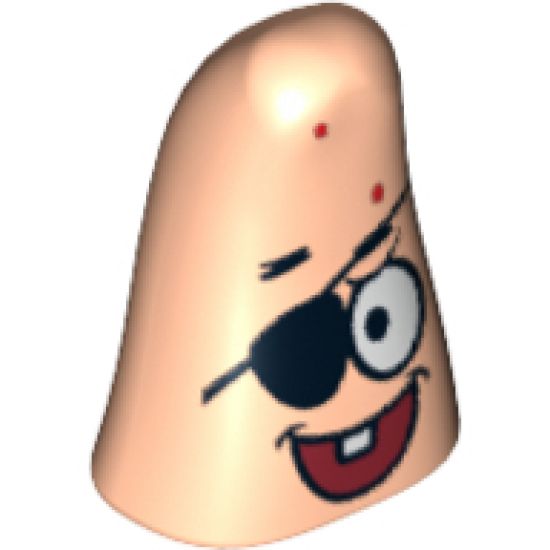 Minifigure, Head, Modified Patrick with Eyepatch Pattern