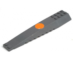 Wedge 16 x 4 Triple Curved with Worn Orange Circle Pattern (Sticker) - Set 6208