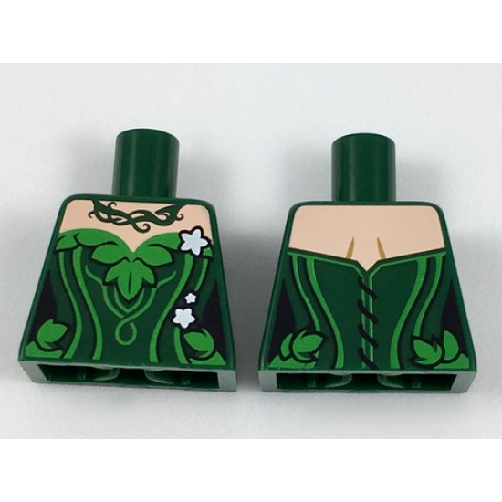 Torso Batman Poison Ivy Plant Foliage White Flowers Pattern