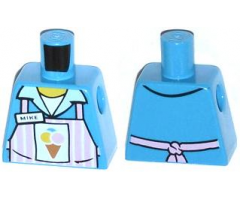 Torso Pink Apron with White Stripes with Ice Cream Cone and 'MIKE' Name Tag Pattern