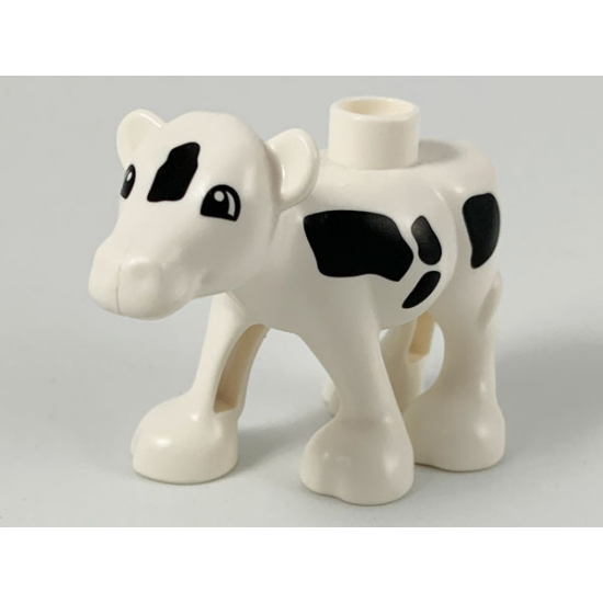 Duplo, Animal Cow Baby Calf, Walking, Black Spots, Eyes Semicircular