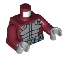 Torso Spider-Man Body Armor with Silver Belt Pattern / Dark Red Arms / Light Bluish Gray Hands