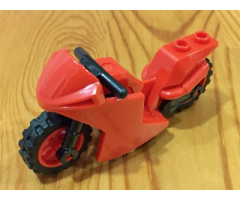 Riding Cycle Motorcycle Sport Bike with Black Frame, Red Wheels and Black Handlebars