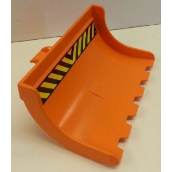 Duplo, Toolo Scoop 6 x 4 x 3 with Black and Yellow Danger Stripes Pattern (Sticker) - Sets 3590 / 3587