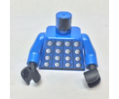 Torso Soccer Goalie Studded Armor on Front and No. 1 on Back Pattern / Blue Arms / Black Hands