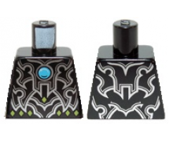 Torso Chima Silver Armor, Lime Diamonds and Dark Azure Round Jewel (Chi) Pattern