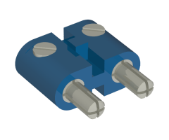 Electric, Connector, 2-Way Male Rounded Narrow Type 2 with Cross-Cut Pins