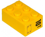 Brick 2 x 3 with '10T' and Hatch Pattern on End Model Right Side (Sticker) - Set 60076