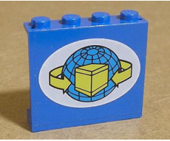 Panel 1 x 4 x 3 with Box and Arrows and Globe in White Oval Pattern (Sticker) - Set 4549