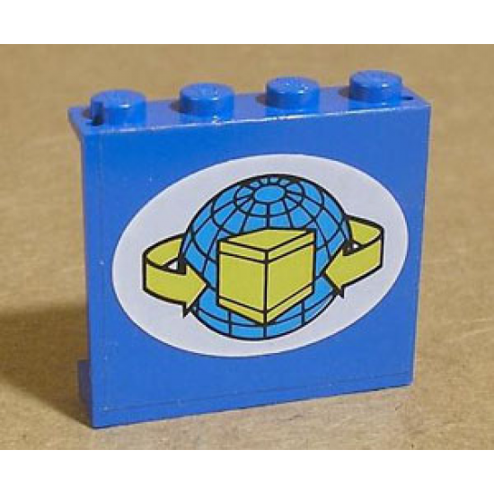 Panel 1 x 4 x 3 with Box and Arrows and Globe in White Oval Pattern (Sticker) - Set 4549