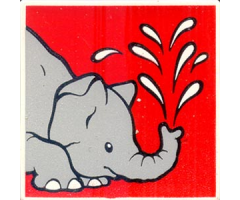 Duplo, Tile 2 x 2 x 1 with Elephant Mosaic Picture 08 Pattern (Set 1079)