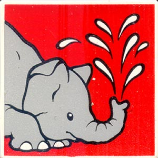 Duplo, Tile 2 x 2 x 1 with Elephant Mosaic Picture 08 Pattern (Set 1079)